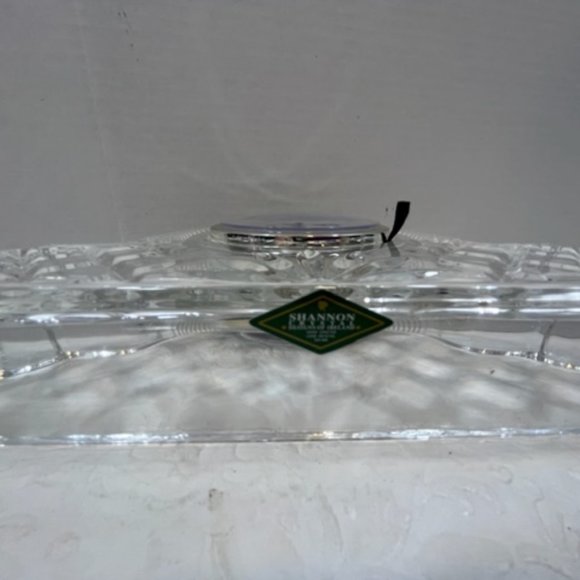 Shannon Lead Crystal Mantle CLOCK Hand Crafted Designs of Ireland Quartz 11.5x7" - Picture 8 of 11